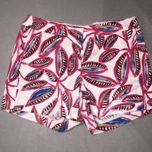J Crew shorts with colorful palm leaves